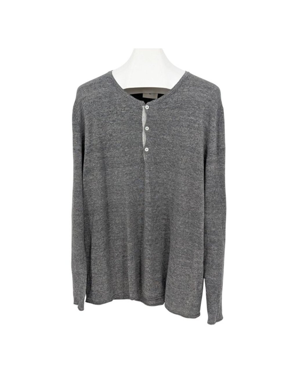Billy Reid Henley Long Sleeve Shirt Lightweight Knit Minimalist Quiet Luxury XXL